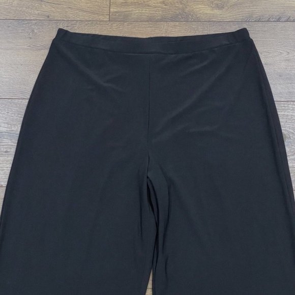 Frank Lyman Pants Womens Size 14 US Black Wide Leg Stretch Pull-On Elastic Waist - Picture 2 of 12